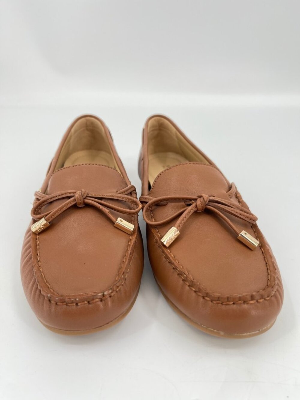 Michael Kors Juliette Moccasin Loafers Brown Size 7M Leather Round Toe Slip On